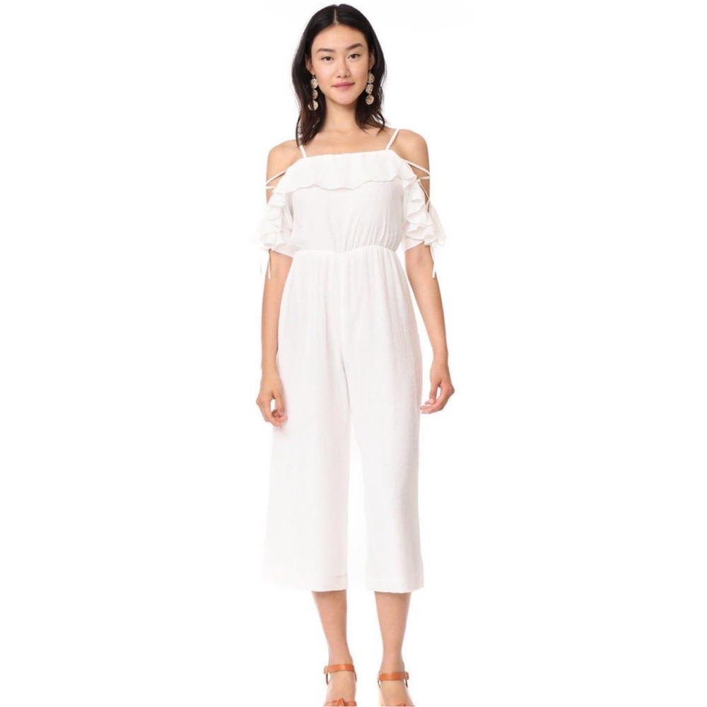 NWOT Club Monaco Kymbrah White Jumpsuit Pantalon Cashew Milk/Crème Sz 4